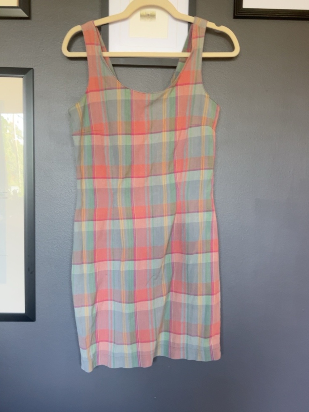 Vintage 80s/90s GAP Madras Plaid Cotton Dress Size 4